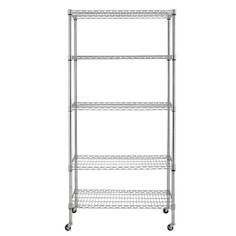 Rolling 5-Tier Steel Wire Shelving, NSF-Certified product